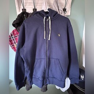 Ralph Lauren Navy Blue Zip up hoodie. Size Large.